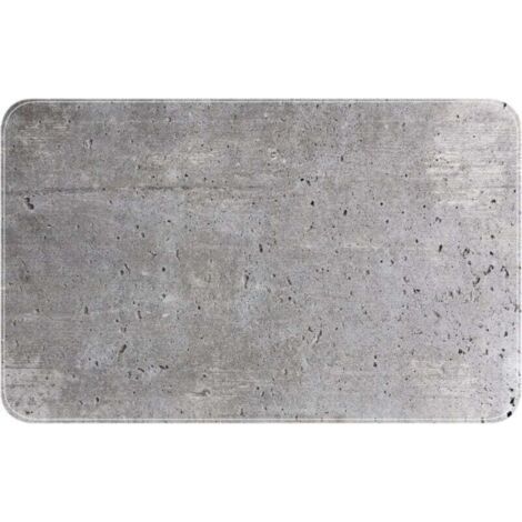 QORVA-Tapis de baignoire Concrete, tapis de bain antidérapant à ventouses, plastique effet béton, 70x40 cm, gris