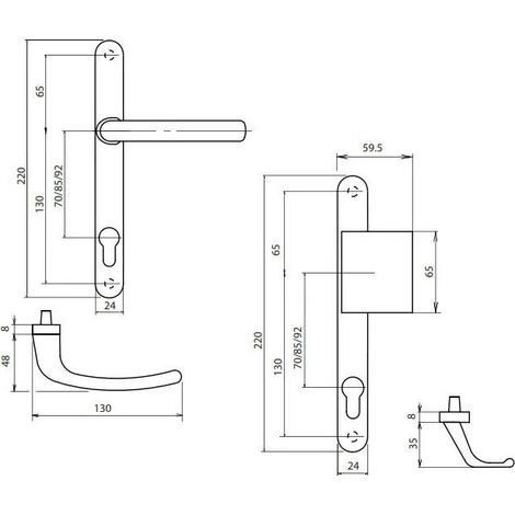 Sofi Set Moderne Türgriffe Aluminium Schwarz RAL 9005