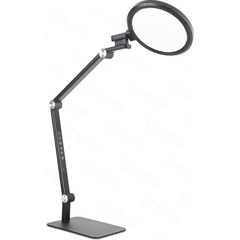 Black LED Desk Lamp, Foldable ABS + Aluminium Alloy, 15W Stepless Dimmable CCT 2700K-6000K, Touch Control Brightness & Colour Temperature