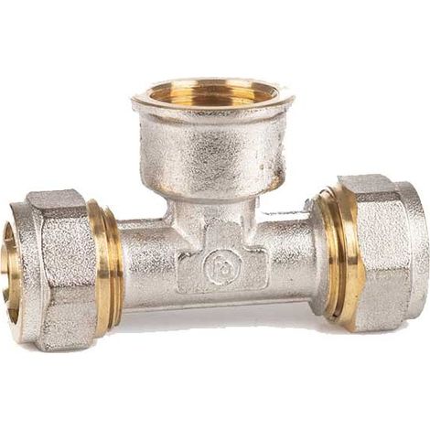 Raccordo a "t" a stringere filettato femmina per multistrato : Diametro - 20X1/2X20, Spessore - 2MM