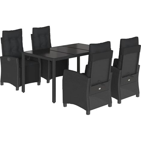 Maison Exclusive - Set de muebles jardín 5 pzas con cojines ratán (1/5)