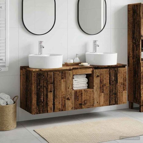 vidaXL Bathroom Cabinet Set 3 pcs Old Wood 49.5 x 44.5 x 65 cm (1/5)