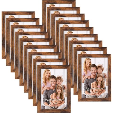 Bilderrahmen Fotorahmen Collage Set 18er Wand Aufsteller Braun 10x15cm (1/5)