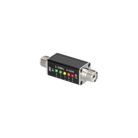 Compteur SWR LED, fréquence 3-30MHz, ondes courtes, indicateur d'ondes stationnaires avec 5 LED, Interface M femelle, Multicolore (1/5)