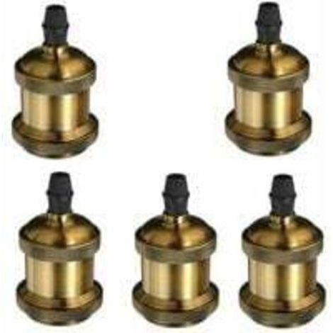 5 Pack Douille Vintage E27 Adaptateur De Lampe Rétro Vintage Lustre Sans Fil En Cuivre Céramique à L'intérieur 110-240V- (1/5)