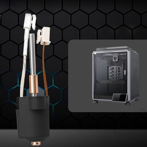 Nouveau kit de buse intégrée en acier trempé et tête d'impression en céramique 0,8 mm pour imprimantes Creality K1C/K1 Max (modèles 2025). Nouvelle plaque d'adaptation. (1/5)