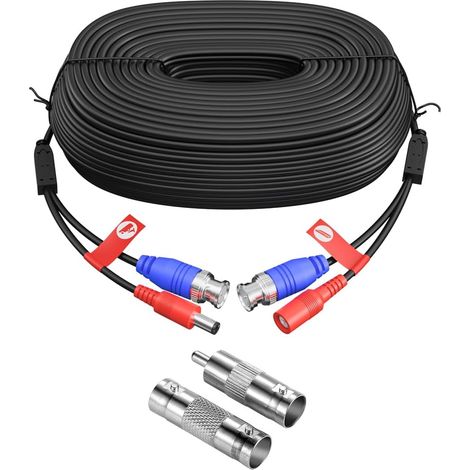 ZOSI Gamme Caméra 30 Mètres Câbles Vidéo BNC, Rallonge Extension pour Le Système de Surveillance Domestique CCTV (1/5)