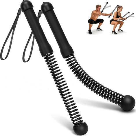 2 Pièces Corde Combat sans Corde, Cordes Bataille Lesté, Équipement Entraînement Silencieux, Battle Rope pour Fitness Domicile, Combustion Graisses, Salle Sport, Cardio, Musculation, Maison (Noir) (1/5)
