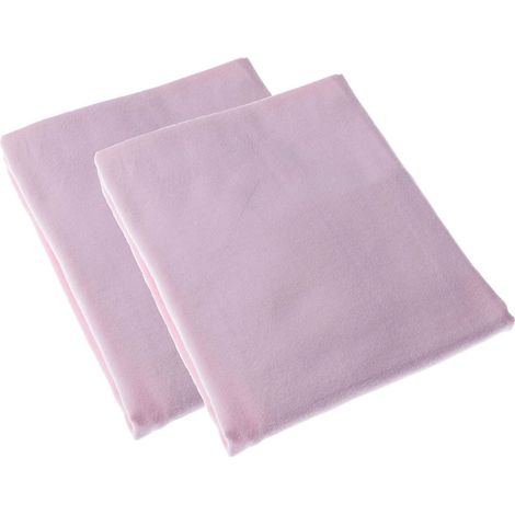 HOMESCAPES Pink Brushed Cotton Fitted Cot Sheet Pair 100% Cotton, 70 x 140 cm