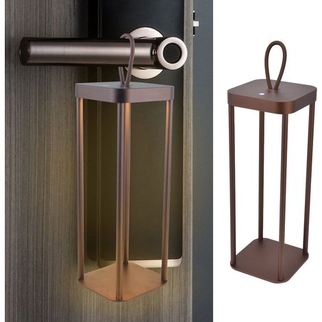 Lampe LED portable sans fil, rechargeable par USB, lampe de camping suspendue, idéale pour les fêtes de jardin, la décoration de table, les réceptions de bar, lampe de table décorative, marron (1/5)