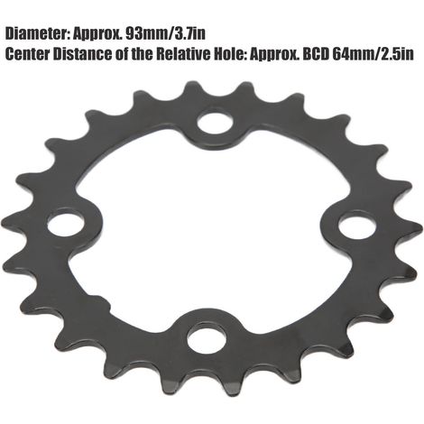 22-Zahn-Kettenblatt für Fahrräder, 8-, 9- und 10-fach, Ersatz-Kurbelarm aus Kohlenstoffstahl, 64 mm Lochkreisdurchmesser (1/5)