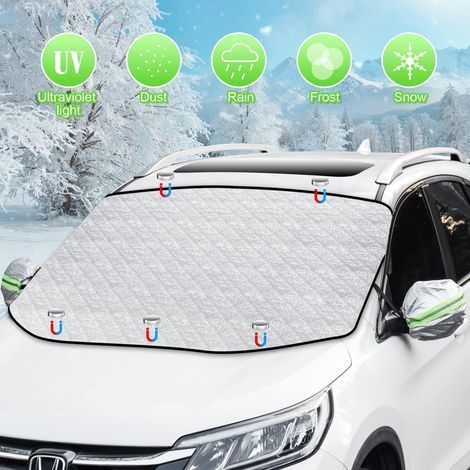 TAISHENGDA-Couverture Pare-Brise Voiture Films de Protection Antigel avec Magnétique Couverture Pare Brise Protection Universelle pour Voiture Anti Givre Neige Glace Pluie Soleil 147 x 120 CM (1/5)