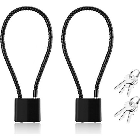2 Pièces Cadenas Cable avec Clé, Cadenas en Corde D'Acier avec Clés, Antivol Cadena à Câble Flexible, pour Voyage, Casier, Valise, Sac à Dos, Casque, Poussette, Armoire (1/5)