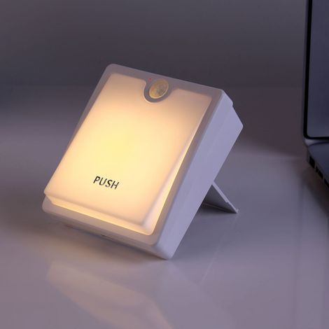 Lampe LED avec capteur de mouvement - Alimentée par piles - Réglable en luminosité - Pour chambre à coucher et couloir - 1 pièce (1/5)
