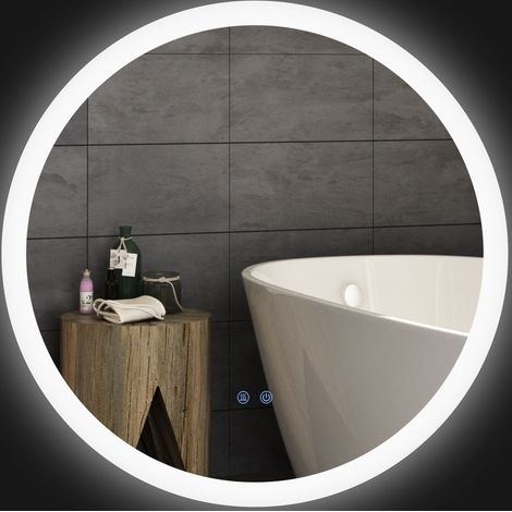 Runder LED-Badezimmerspiegel Ø70 cm mit 3 Lichtfarben, IP44, Touch und Antibeschlag HOMVRA (1/4)