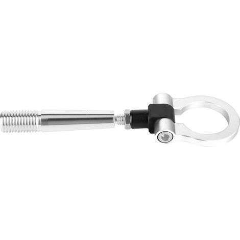 Crochet de remorquage fileté style JDM pour anneau de traction circuit, compatible Infiniti FX35/FX45/FX50 QX70, argenté, vis de remorquage course, anneau de remorquage sport. (1/5)