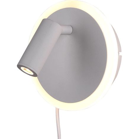 Applique murale LED en métal blanc mat 5 W + 2 W LED (1/5)