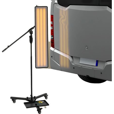 Luz LED, altura ajustable de 43,31 a 64,37 pulgadas, tamaño del panel de luz 19,5 x 92 cm, potencia aproximada de 10 W, ruedas universales, brillo ajustable. (1/5)