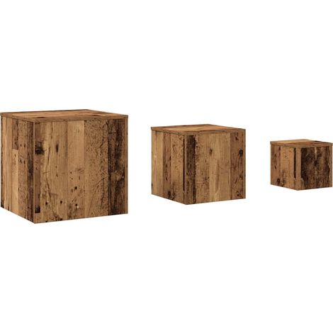 Tables d'appoint 3 pcs,Table basse,Table de Salon chêne artisanal bois d'ingénierie CFW30352 (1/5)