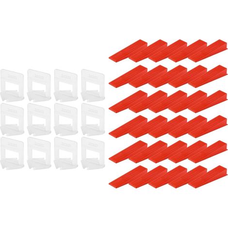 Système De Nivellement Pour Carrelage - Languettes + Cales Réutilisables - Joint 3 mm - Épaisseur Carreaux 3 à 12 mm - Kit 400 Pièces