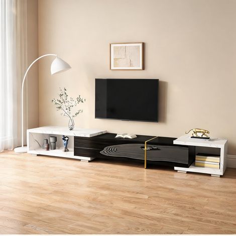 Meuble TV extensible 140-260 cm design pivotant et finitions (1/5)
