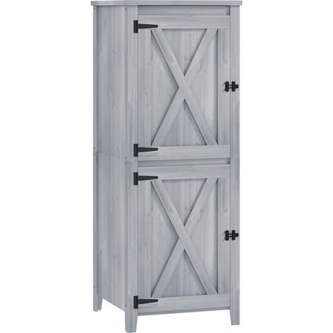Armoire Jardin Taubreval Rangement Extérieur Étagères Amovibles Gris Clair (1/5)