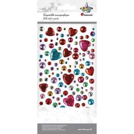 Cristalli autoadesivi a forma di cuore, mix di 109 pezzi