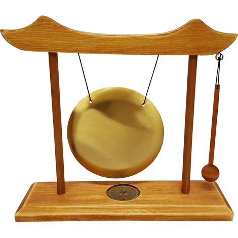 Table Gong décoratif en Cadre en Bois, en Verre, Multicolore, 12 cm Diamètre