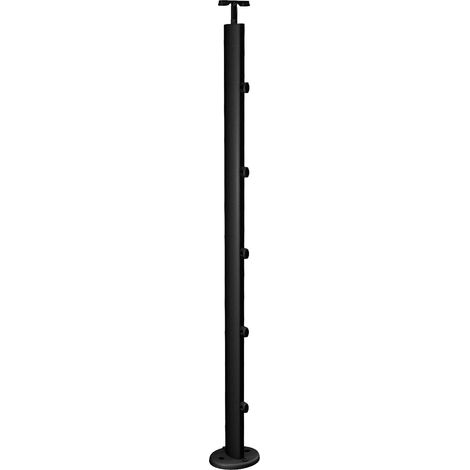 PRESTIO - Paletto per parapetto piatto in alluminio nero