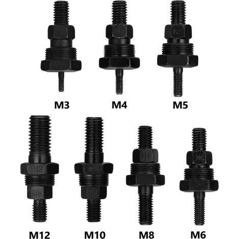 Accessoire pour machine à riveter, adaptateur pour mandrin fileté, têtes de rivetage de rechange pour tige de traction (1/5)