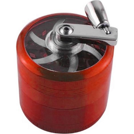 Moulin à épices manuel avec manivelle - Compact, facile à nettoyer en alliage de zinc - Idéal pour cuisine et maison - Design rouge (1/5)