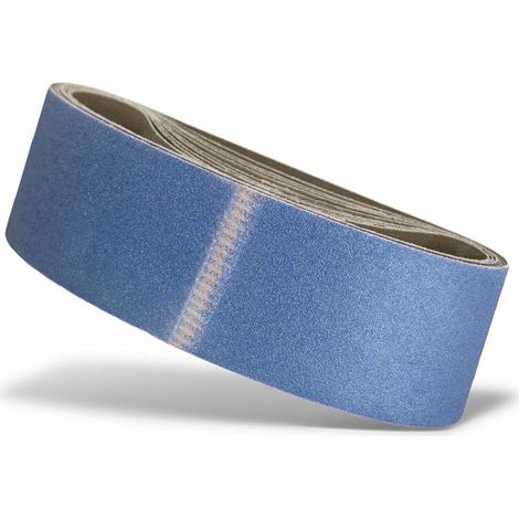 Blue Bandes abrasives, 533 x 75 mm, p. Ponceuses à bande portatives, Corindon de zirconium (Lot de 10) G100 (1/5)