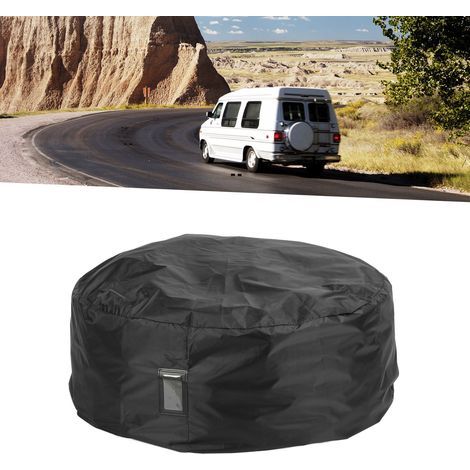 Housse de pneu imperméable universelle pour camping-cars, remorques, bateaux et 4x4, Noir L (1/5)