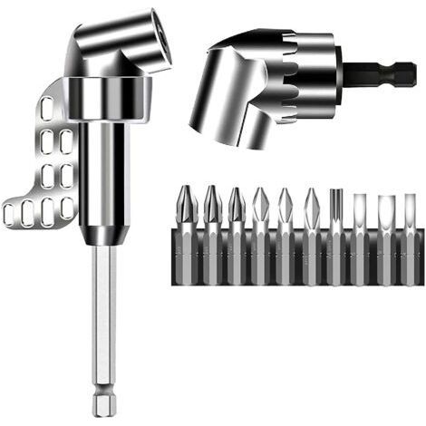 Right Angle Drill, 2pcs Angle Drill Right Angle Drill Bit Extension Screwdriver -Flexible Angle Screwdriver (1/5)