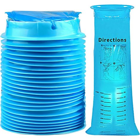 50 sacs à vomi jetables, 1000 ml, pour les voyages et le mal des transports, en cas de mal de l'air ou de nausées matinales. (1/4)