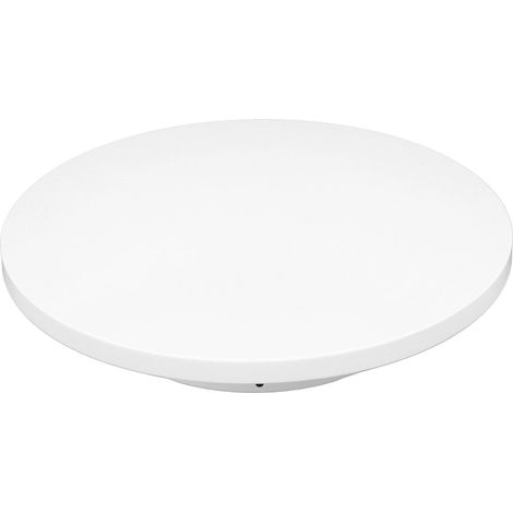 Présentoir rotatif 2-en-1 silencieux pour bijoux, montres, cosmétiques et photographie – plateau tournant blanc à bouton-poussoir (1/5)