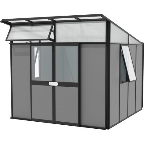 Vitavia Gerätehaus "Kosmos", schwarz / anthrazit, 7,8 m² (1/4)