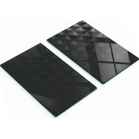 Planches décoratives en verre pour présenter des amuse-gueules, motif abstrait, 2 x 30 x 52 cm (1/5)