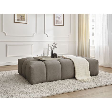 BOBOCHIC - Pouf EVEREST tissu texturé   Taupe (1/5)