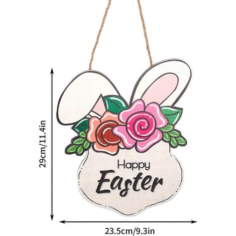 Osterdekorationen 2026, Holzanhänger, Wohndeko, Osterschild aus Holz, Türschild mit Karotte und Hase, Osterdeko im Ausverkauf (1/2)