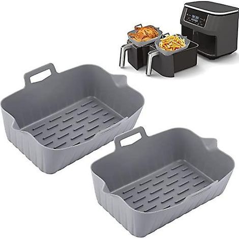 doublure En Silicone Pour Friteuse Air (2 X Gris) Pour Friteuses Air Rectangulaires, Accessoires De Friteuse Air, Doublure En Silicone Pour Acc (1/5)