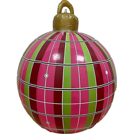 Bola de decoración navideña inflable, bola de Navidad con luz LED con control remoto, arreglo festivo de globos para jardín. (1/5)