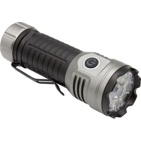 Torcia portatile LED COB (30W 3000lm) con cavo USB C fascio luminoso fino a 214m IPX4 Ø41x115mm colore nero e grigio (1/5)