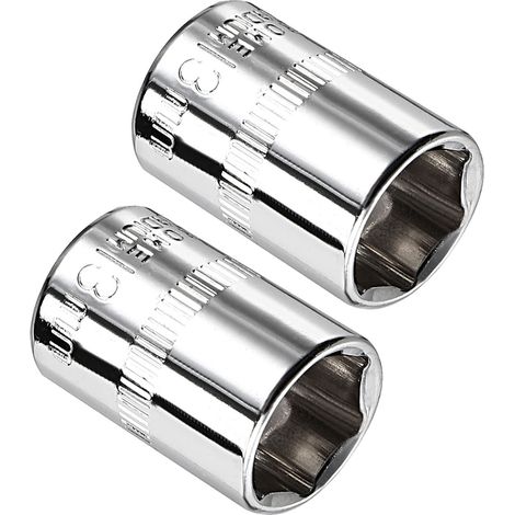 2pcs 6 pointe Douille 1/4 pouce x 13mm CR-V Acier (1/5)