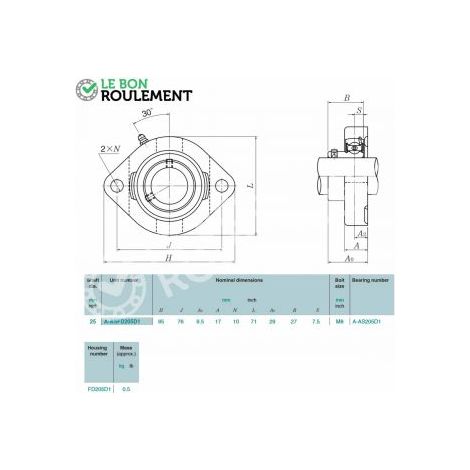 Palier fonte M-ASFD205-NTN