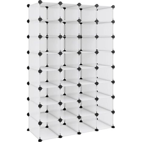 Étagère à chaussures transparente, 93 x 36,5 x 140 cm, PP (1/5)
