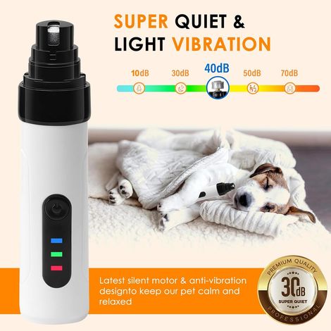 Lima per unghie per cani, lima silenziosa per cani, lima elettrica per unghie per cani, lima elettrica ricaricabile per unghie per cani, tagliaunghie professionale per cani e gatti (1/4)