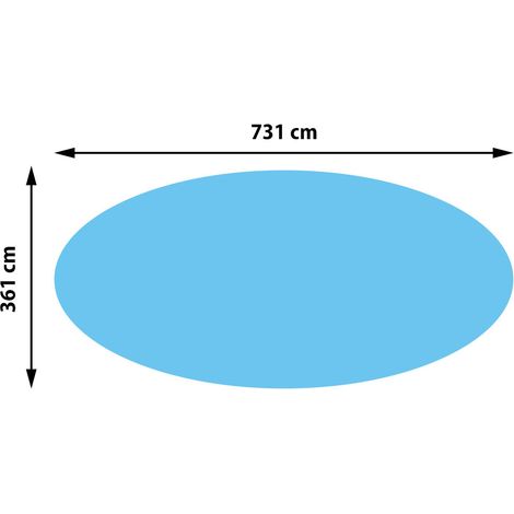 Revêtement pour piscine/pool, bâche thermique/solaire, bleu, épaisseur: 400 µm, ovale, 7,31x3,61 m
