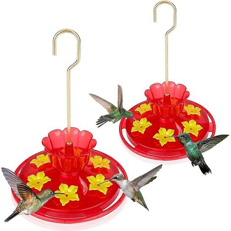 Lot de 2 mangeoires pour colibris, résistantes aux fourmis et aux abeilles, étanches. (1/5)