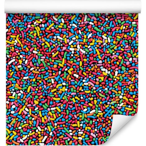 Papier peint à paillettes d'anniversaire rouge, bleu et rose 50x1000 cm (1/4)